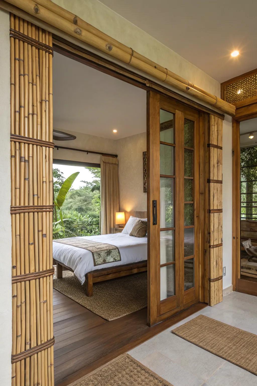 Organic elements infuse warmth and tranquility into your bedroom.