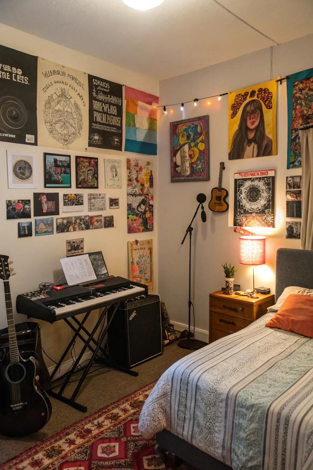 Personalized decor showcases your style and enhances creativity in your music studio.