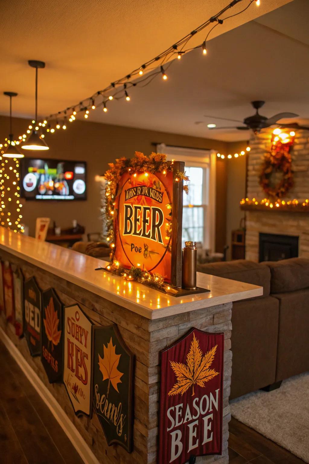 Seasonal brewery emblems bring celebratory cheer to your aesthetic.