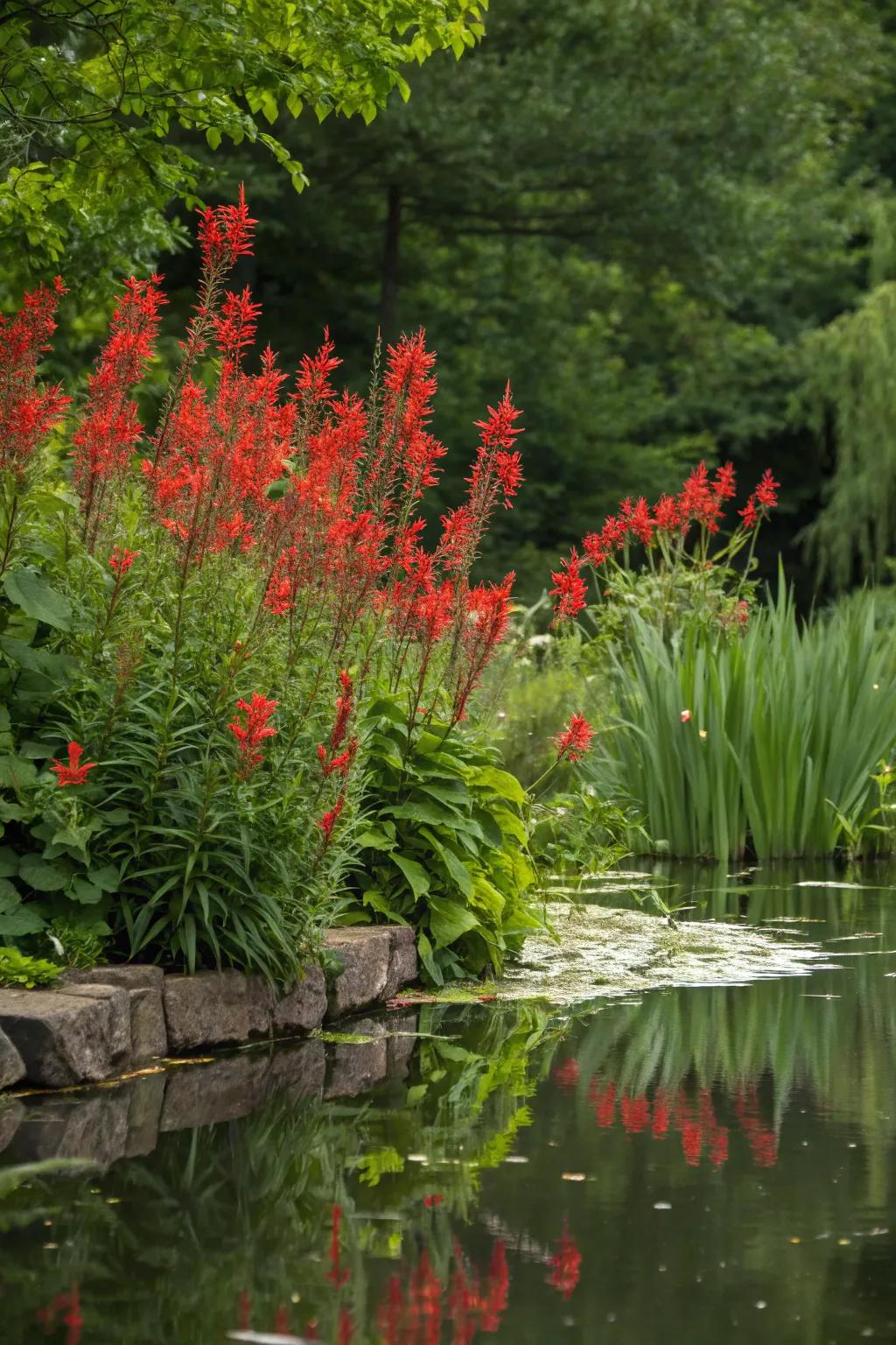 Scarlet Blooms lure hummingbirds with their vibrant crimson blooms.