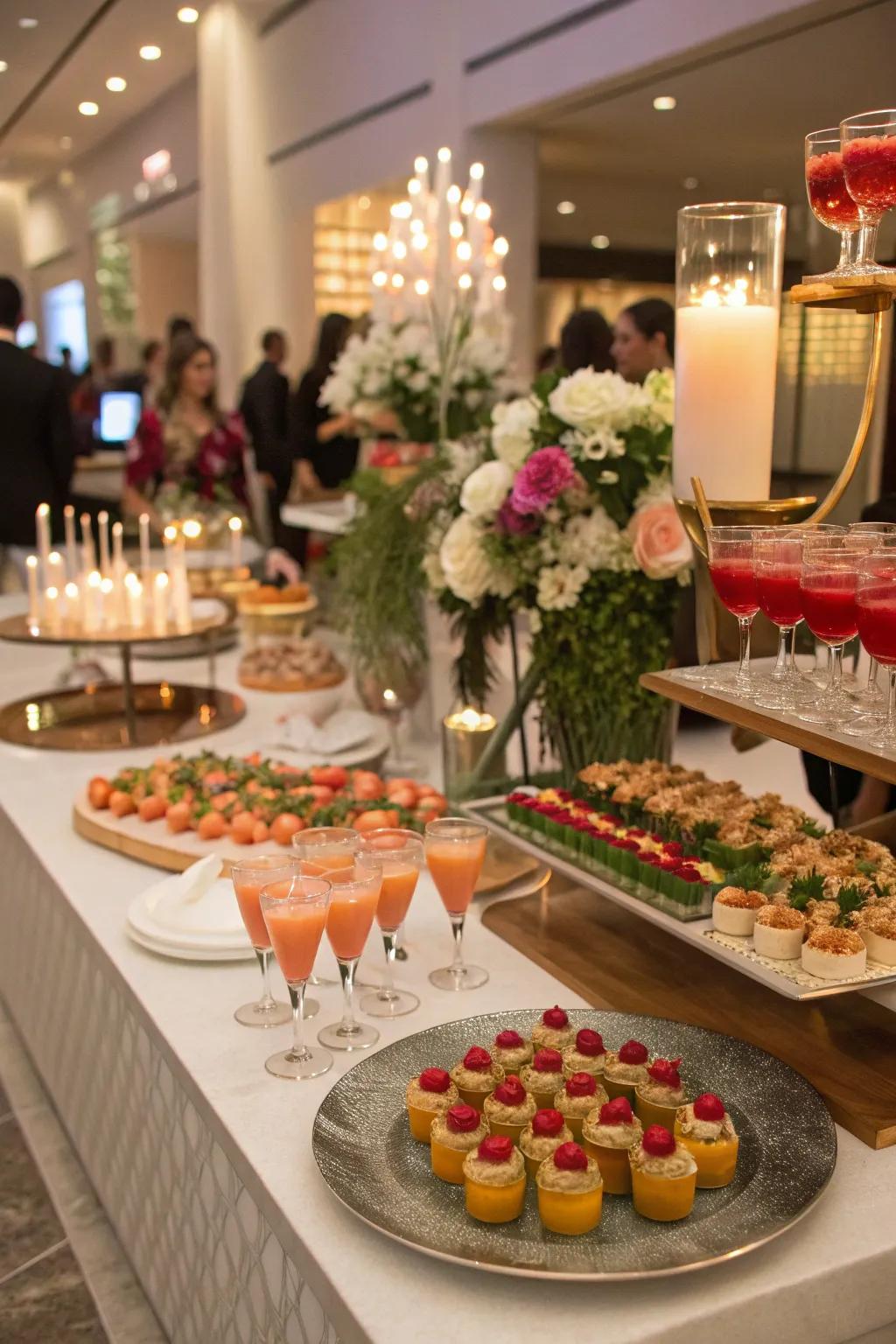 A thematic culinary and beverage showcase that complements the celebration decor.