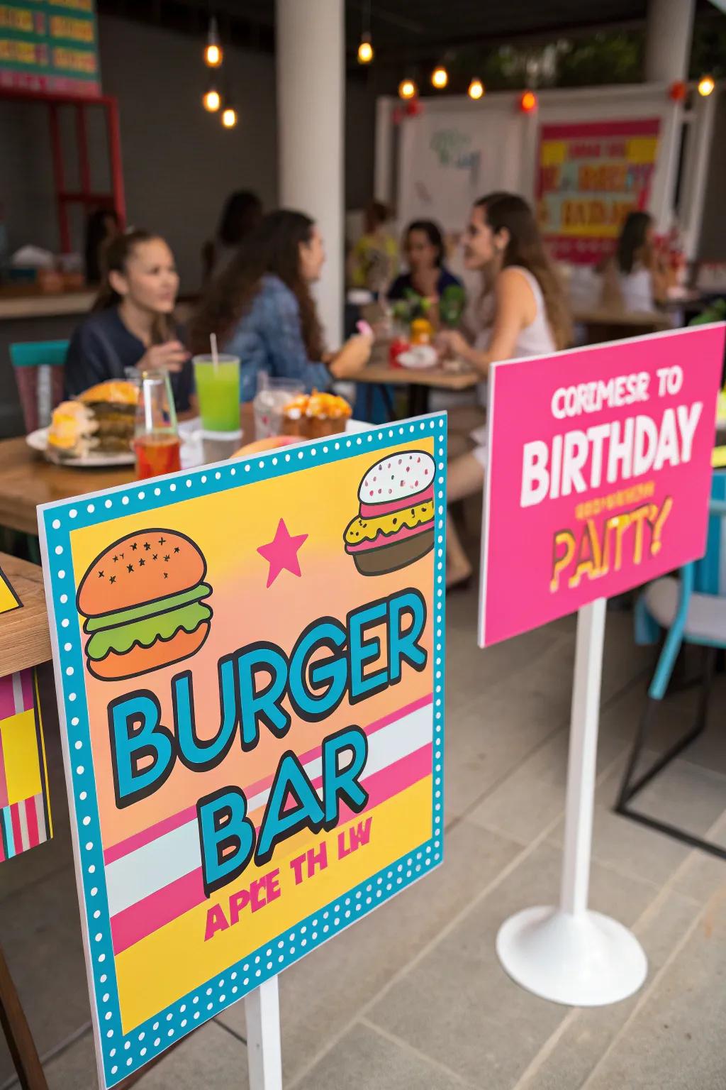 Signage incorporates a fun and informative element.