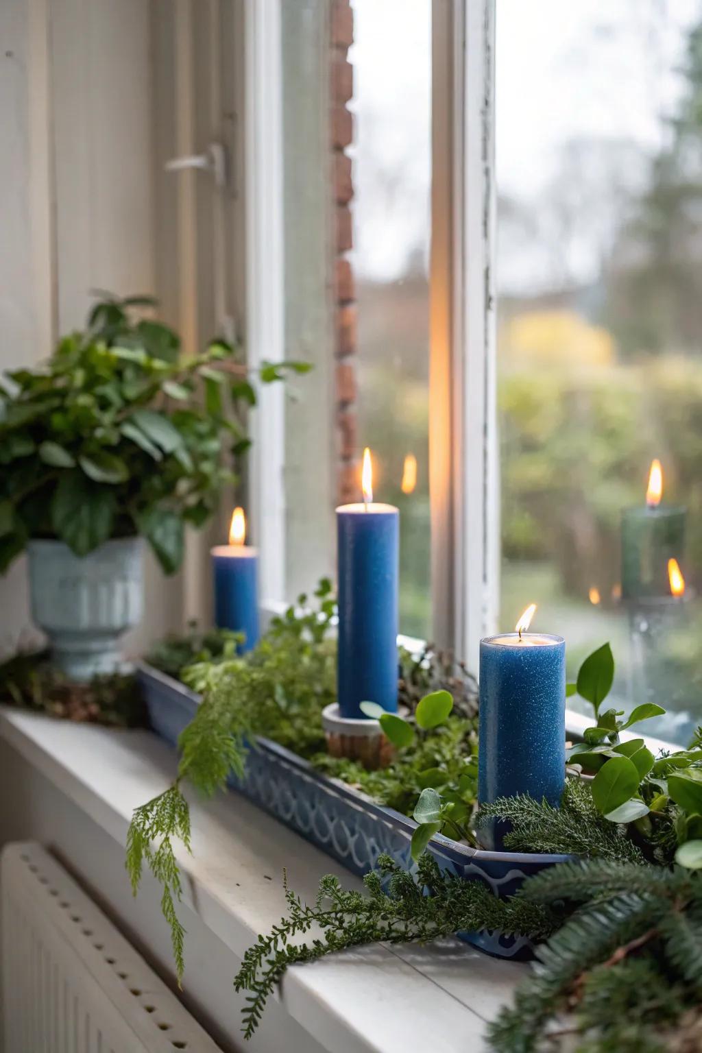Comforting and sophisticated yuletide lights in blue