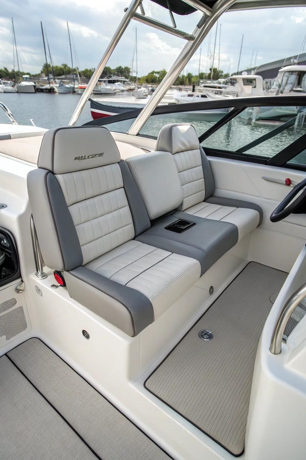 Effortless maintenance with easy-to-clean fabrics for a hassle-free boat interior.