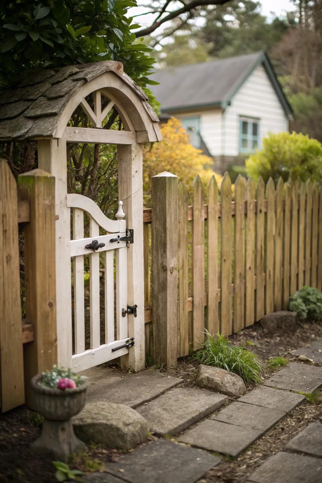 A mini gate contributes charm and function.