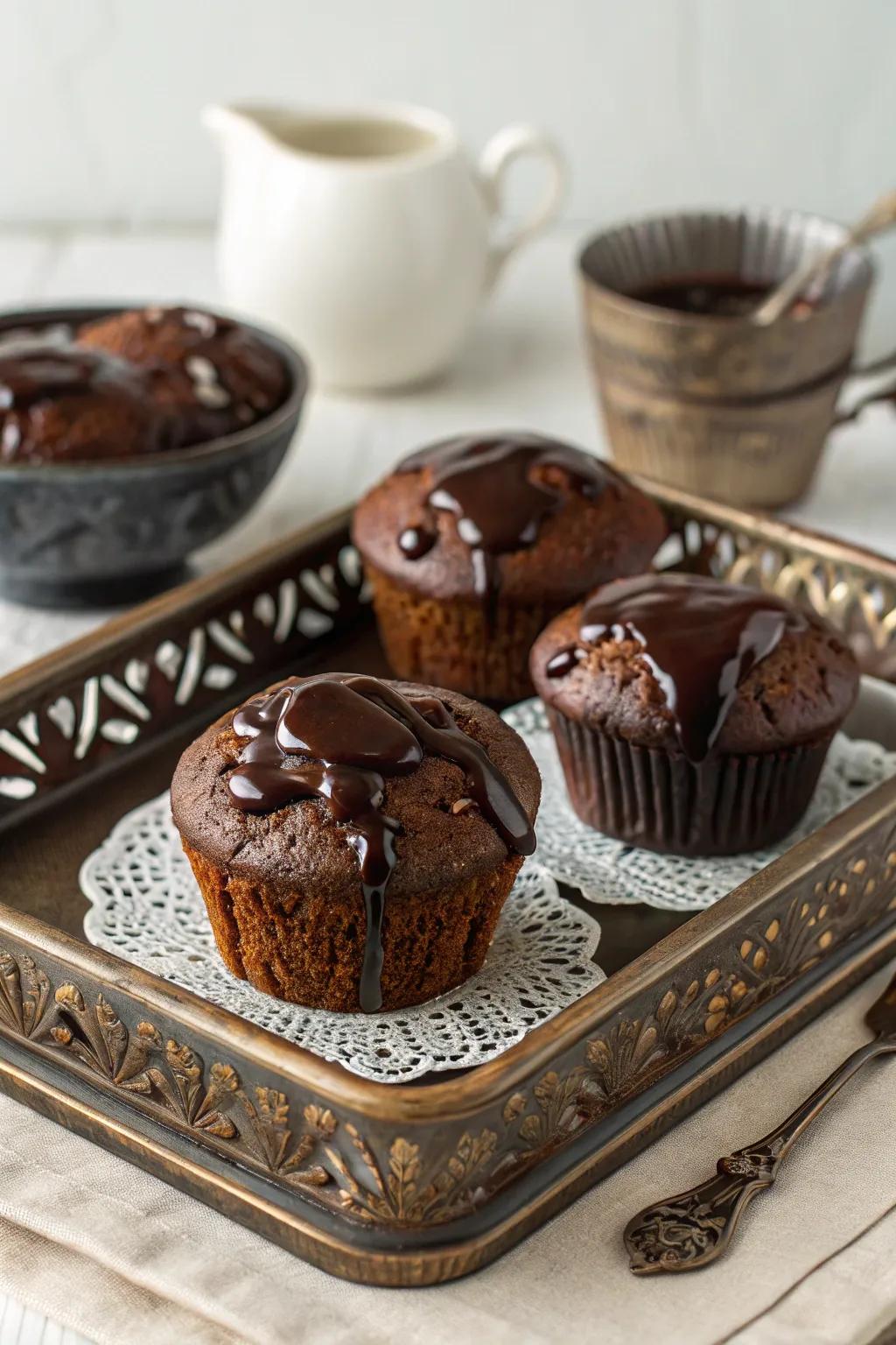 Cocoa muffins give a sweet and decadent way to start your day.