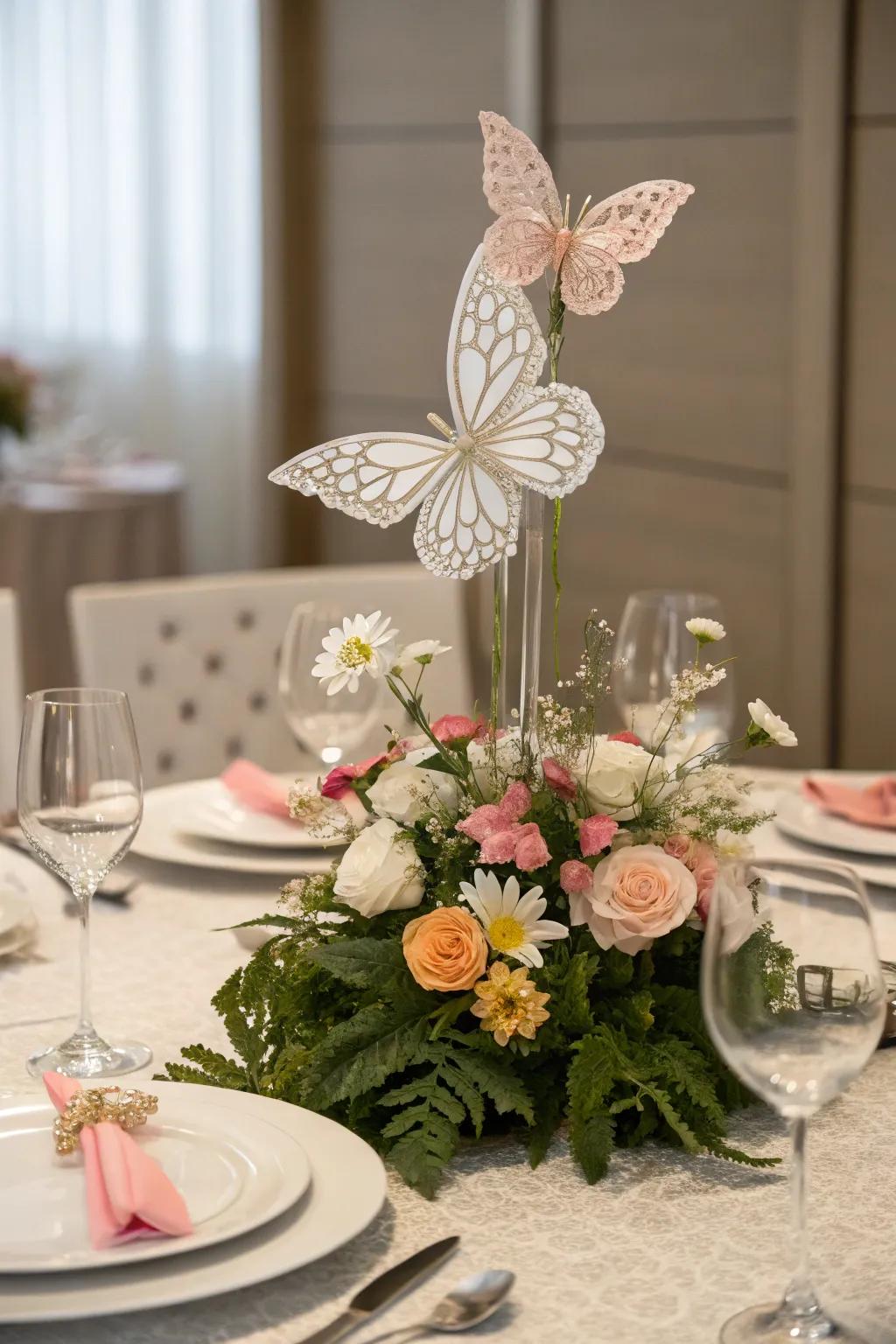 A butterfly centerpiece is ideal for get-togethers.