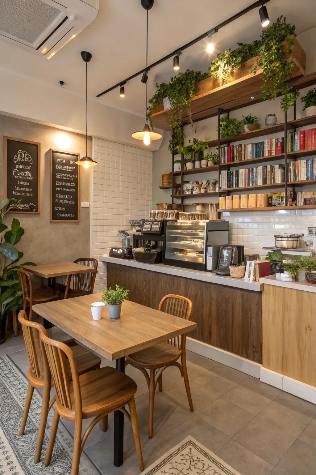 A functional design ensures a smooth flow in your home cafe.