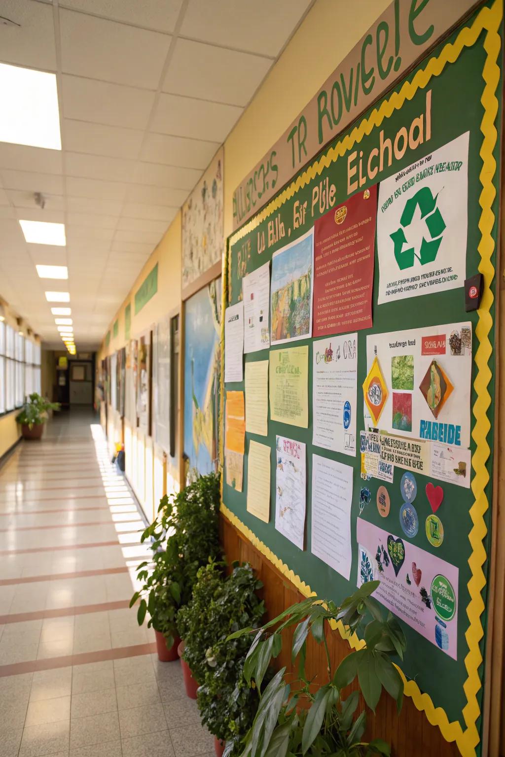 An eco-friendly surface encouraging sustainable actions.