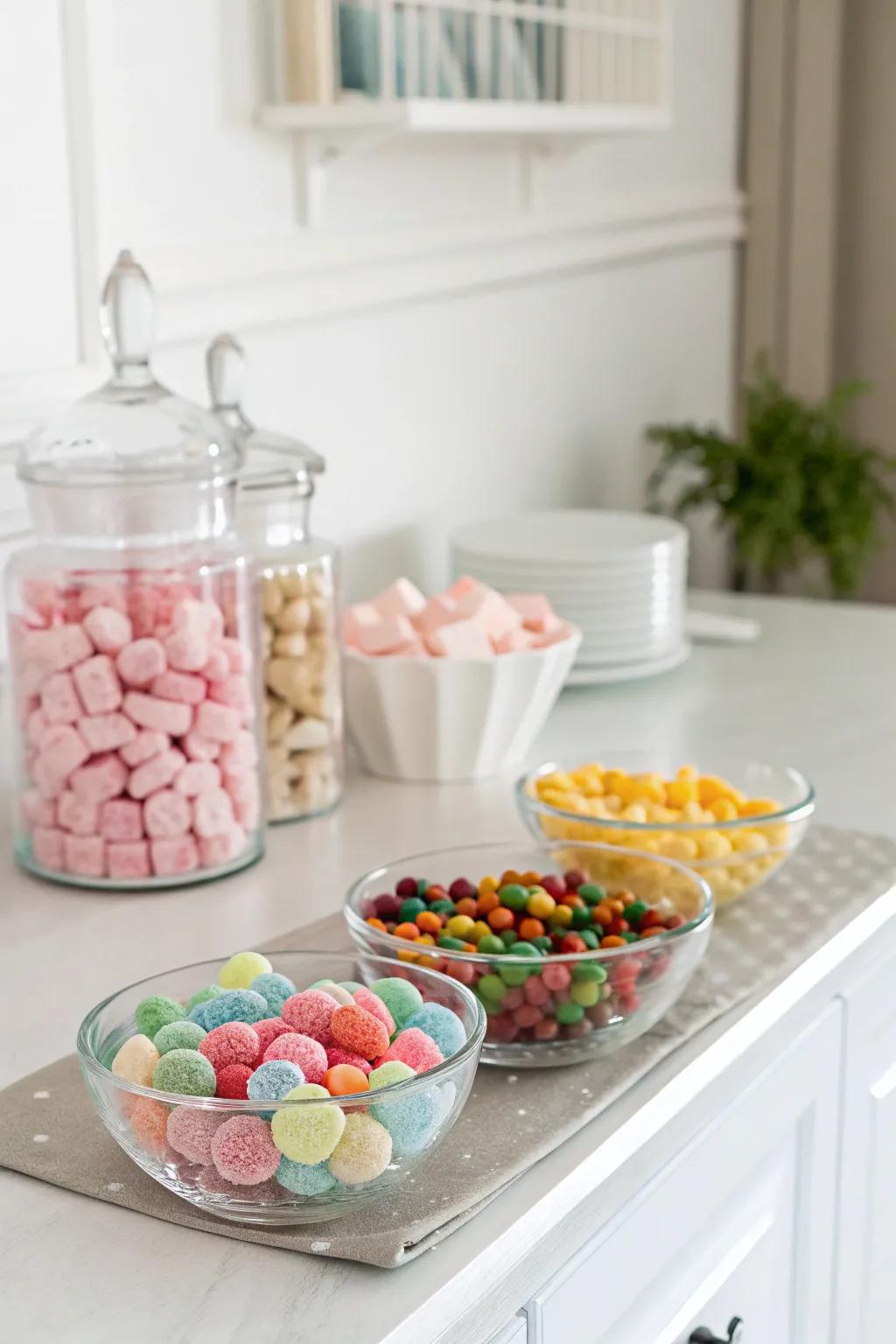 A setup for a simple and sweet-centric display.