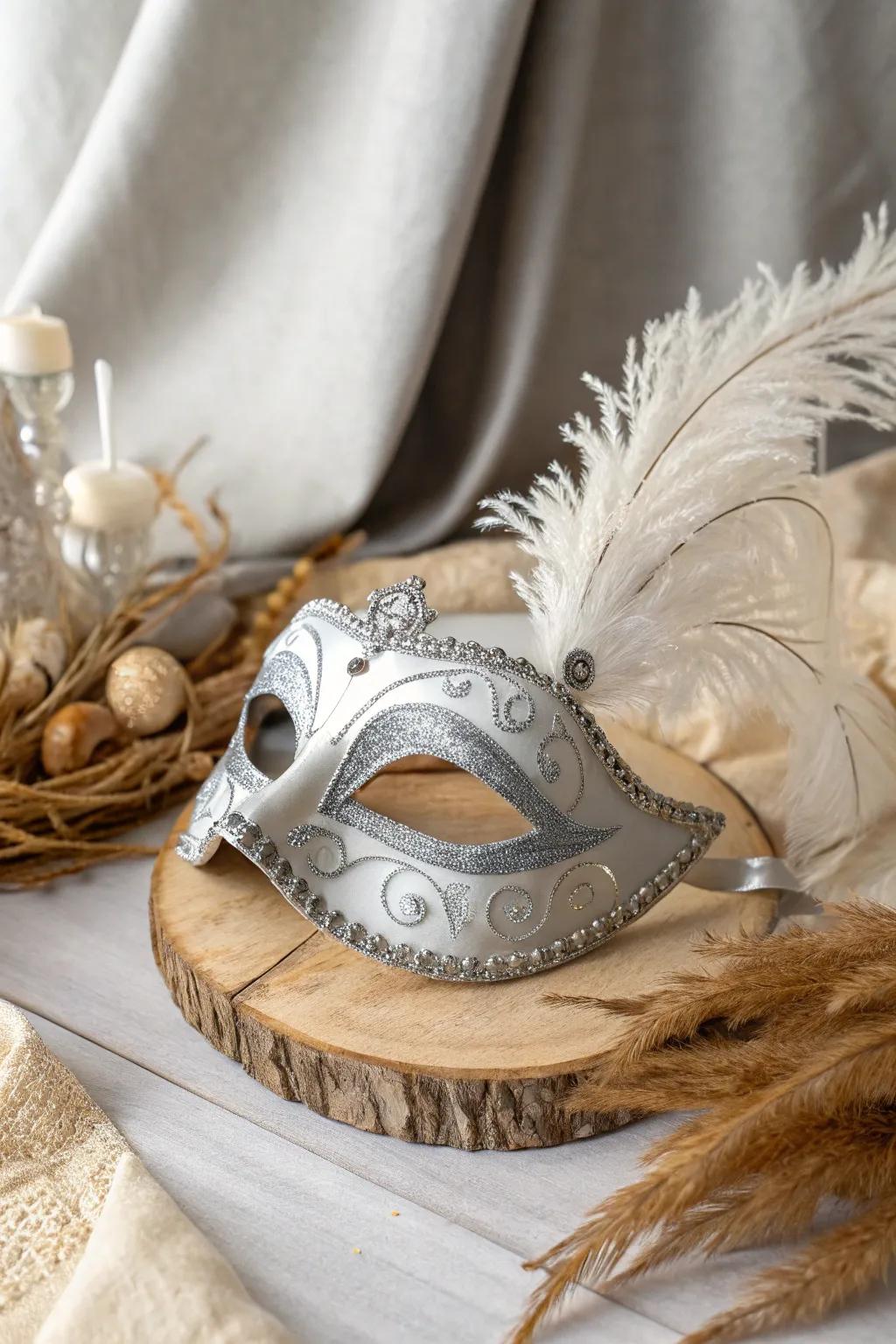 Shimmering simplicity in silver – elevate your carnival look with metallic magic.