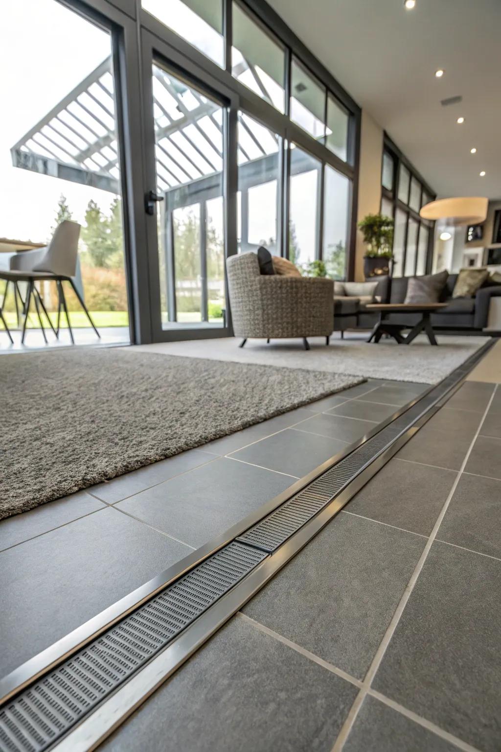 Sleek metal strip for a modern change