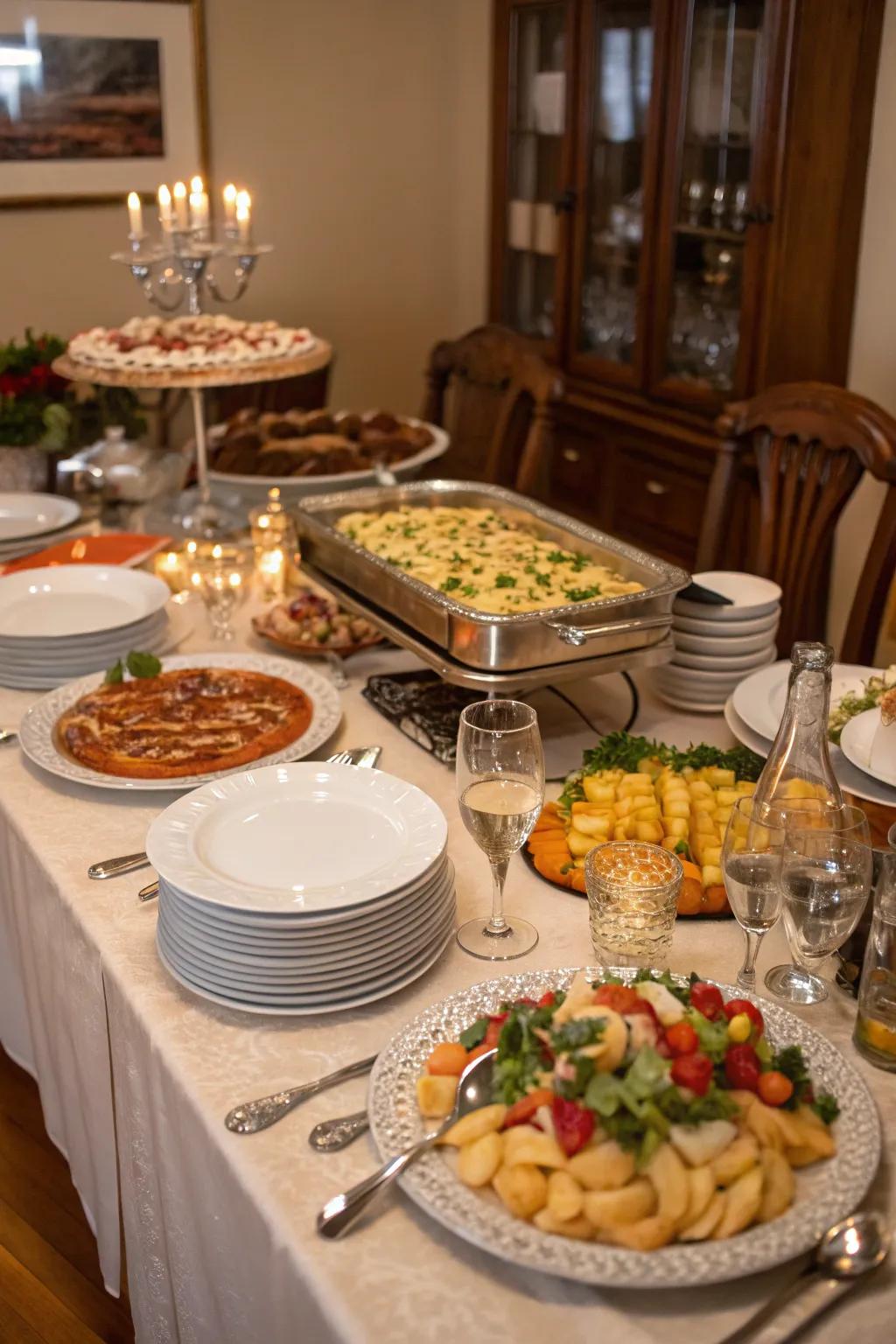 Having both cold and warm foods keeps the menu exciting.