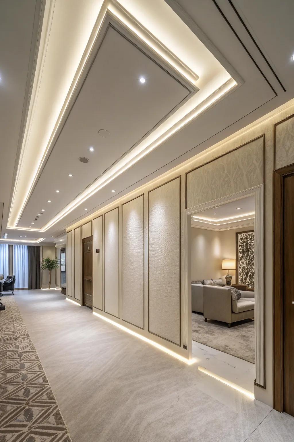 Achieve harmony by using integrated ceiling and room design elements.