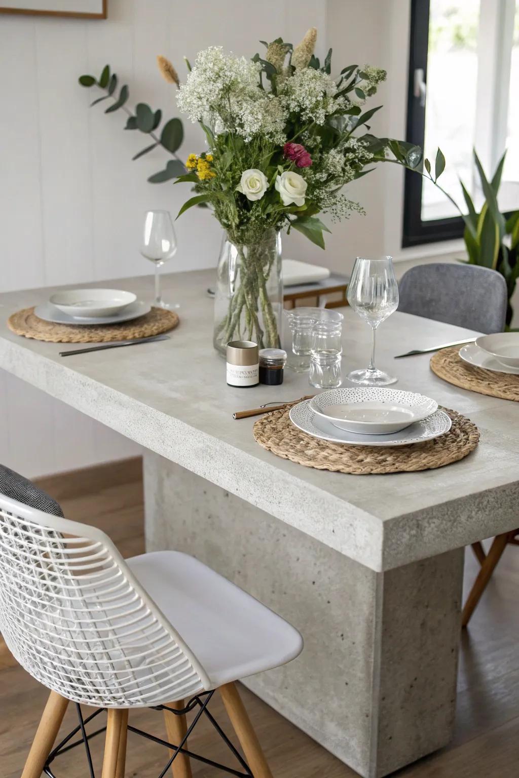 Modern and minimalist emphasizing a solidified piece centerpiece foundation.