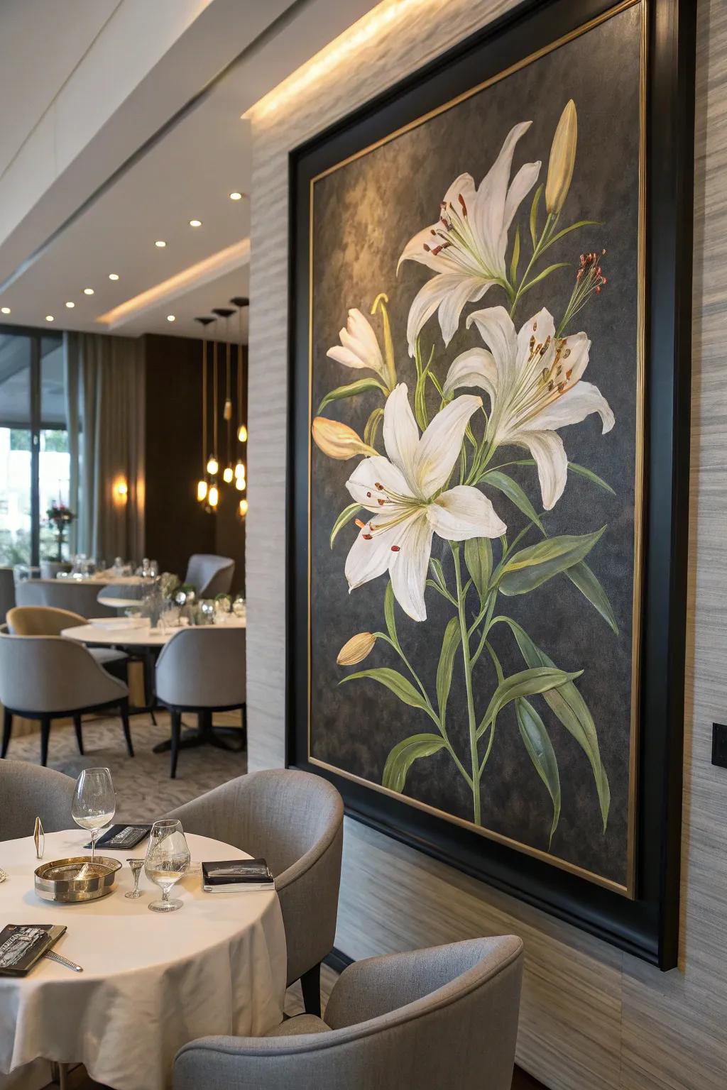 Floral artwork with spiritual symbolism freshens and enlivens any decor.