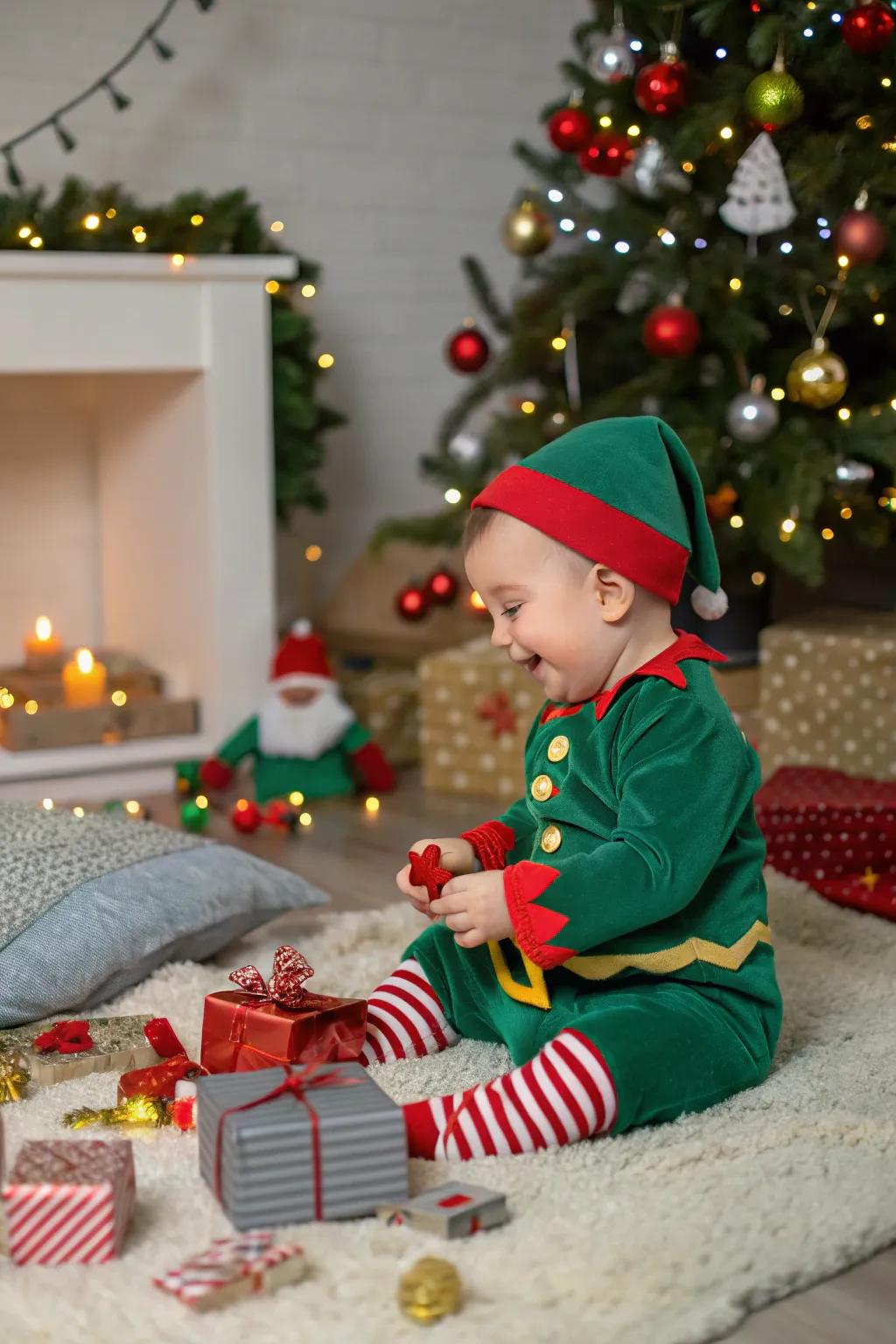 Endearing and festive, your baby makes the quintessential small assistant.