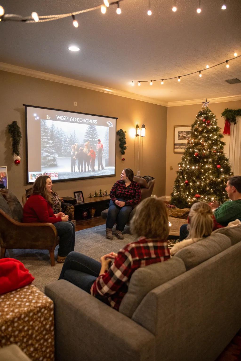 A demanding session of Yuletide cinematic trivia amidst companions and kin.