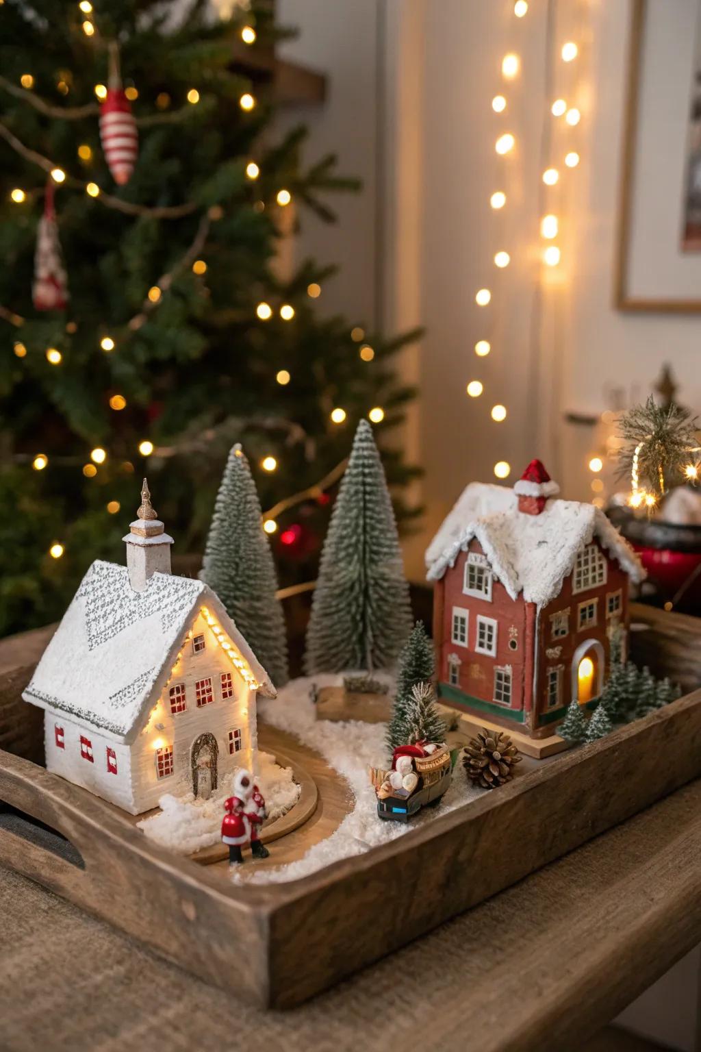 A country tray provides a flexible and stylish base for your village.