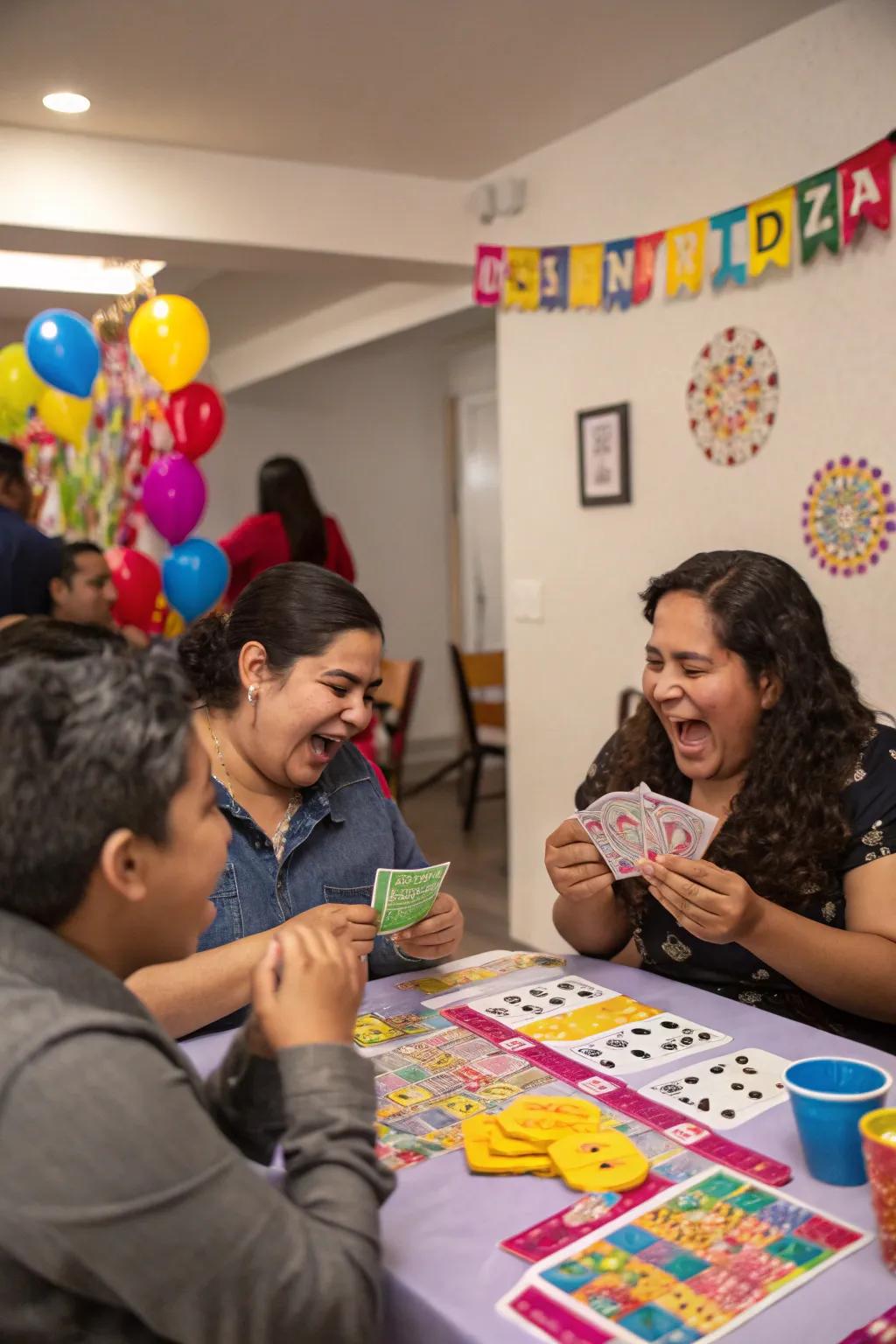 Attendees relishing a game of Mexican lotería at the gathering.