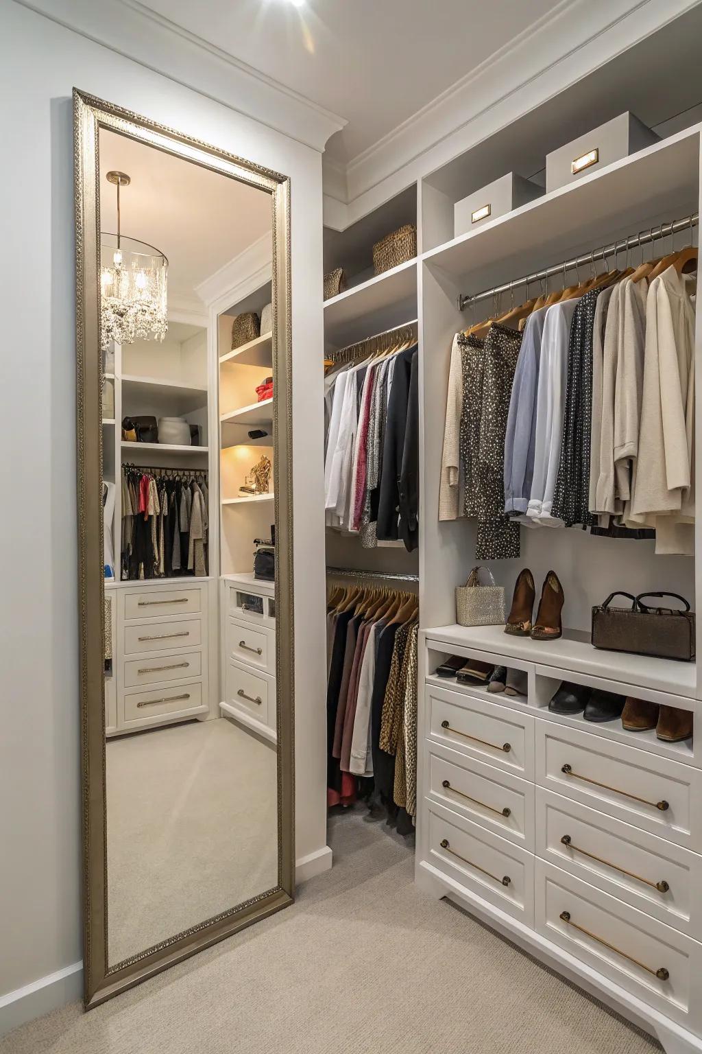 Broaden your space visually using mirrors.