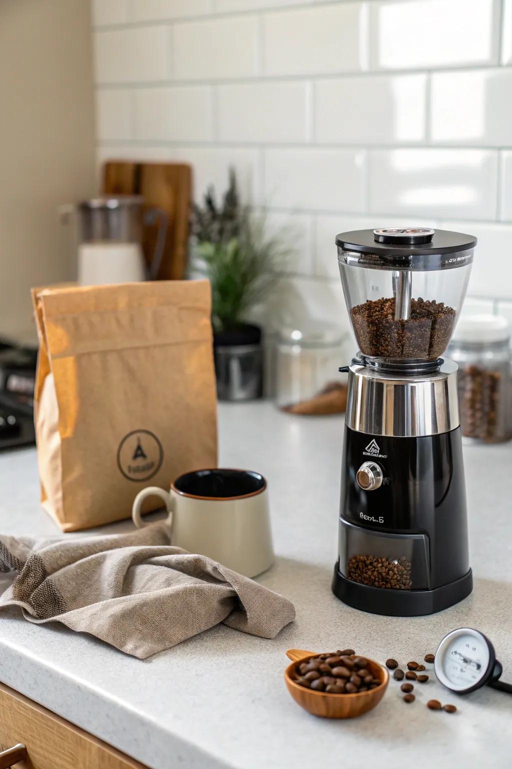 Grind your coffee fresh with a quality burr grinder.