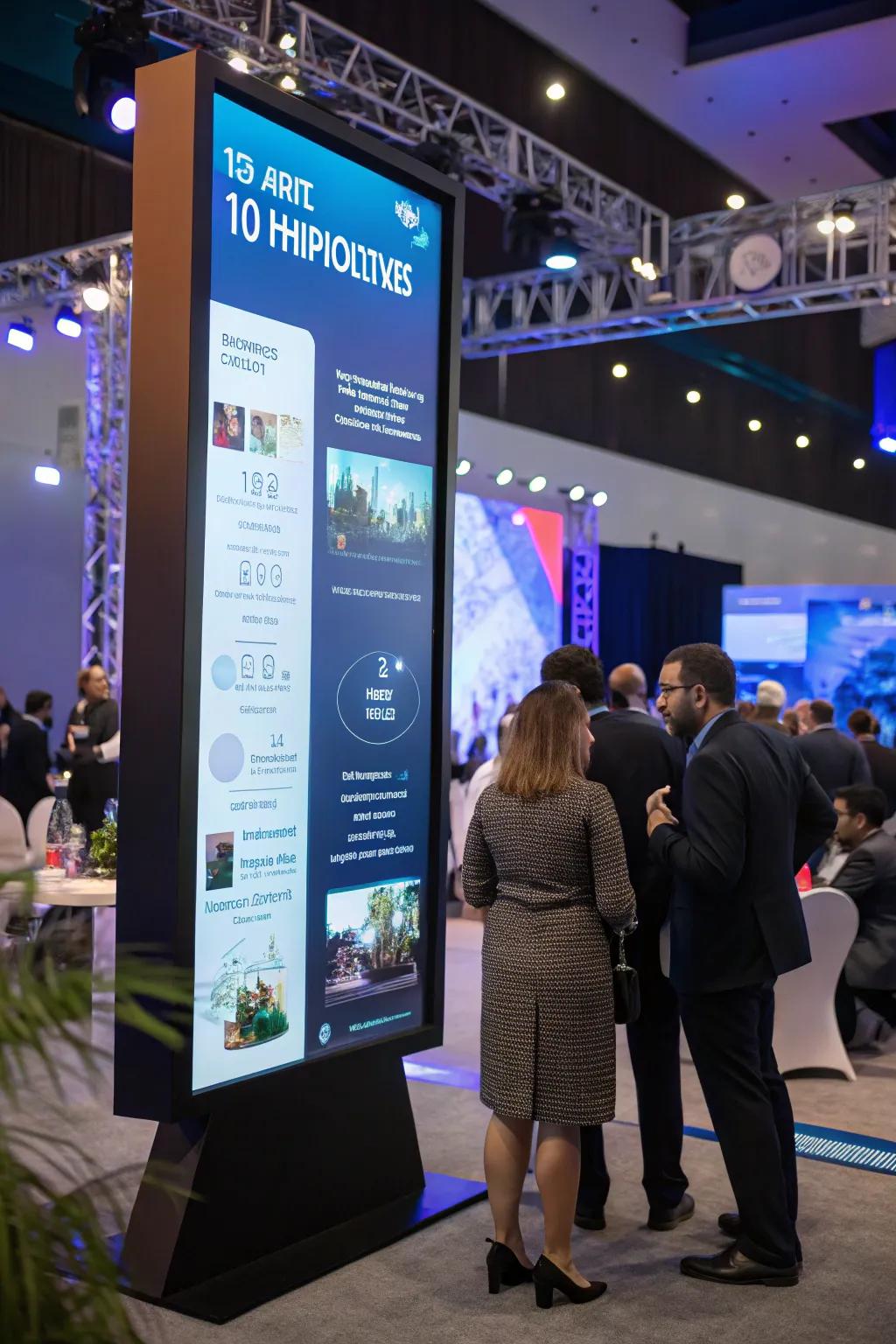 Attract attendees with company displays