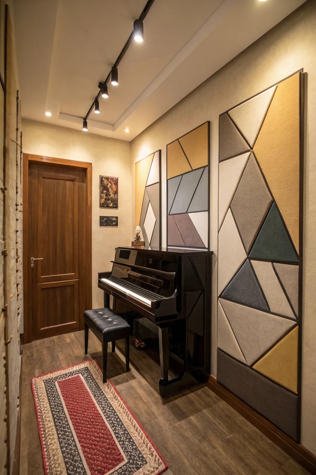 Acoustic boards refine sound quality.
