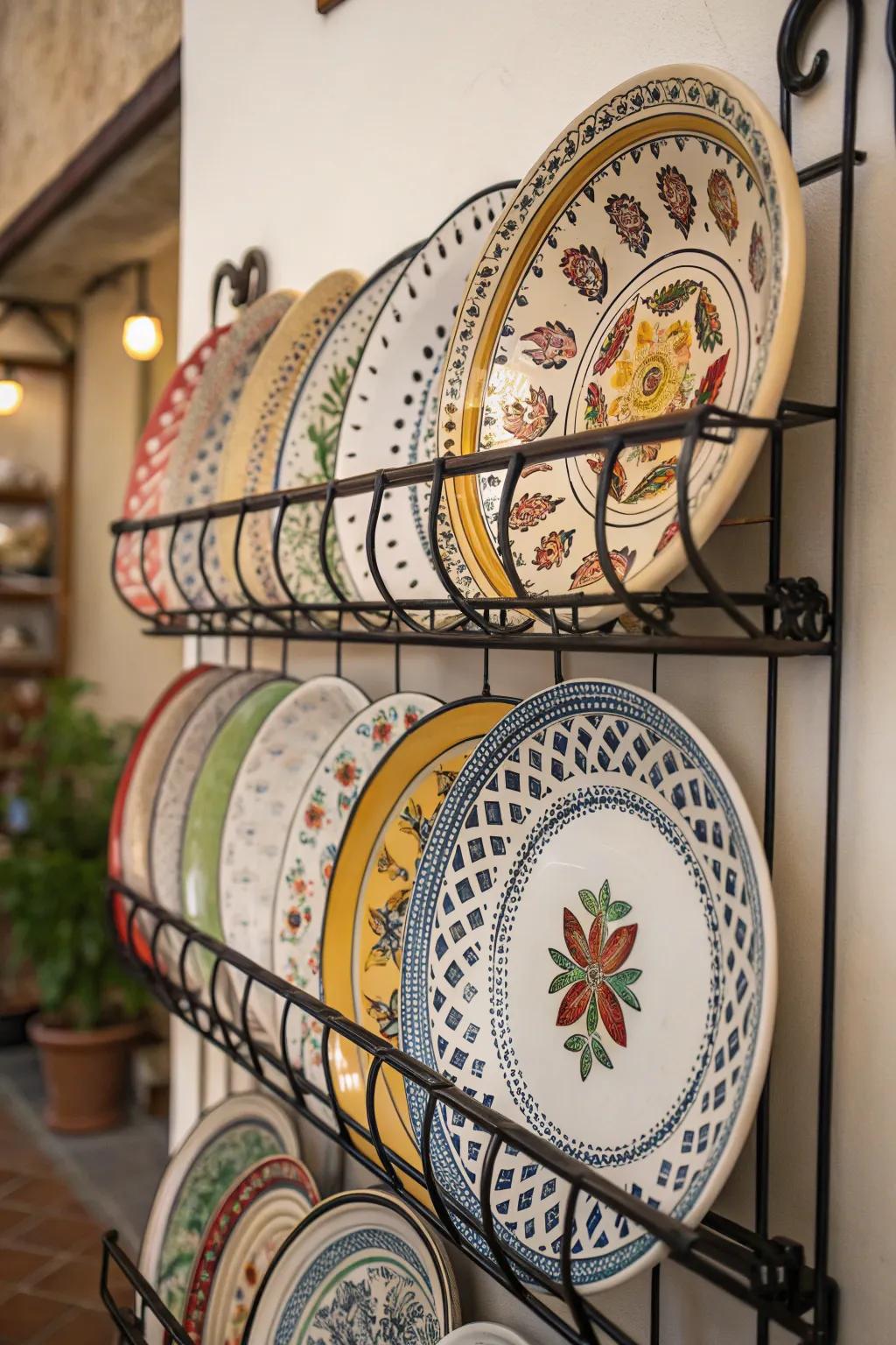 Ornamental plates introduce elegance to any area.
