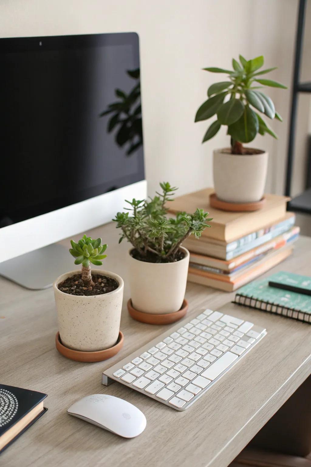 Foliage gives life and freshness to your personal computer arrangement.