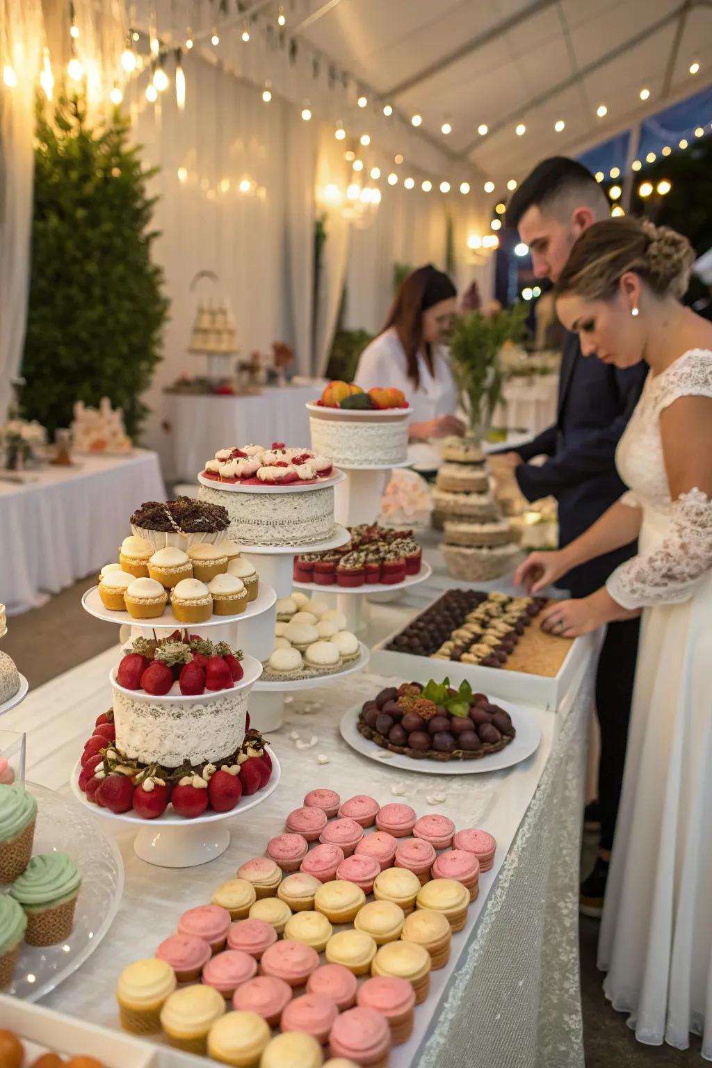 An interactive dessert station inviting guests to get creative.