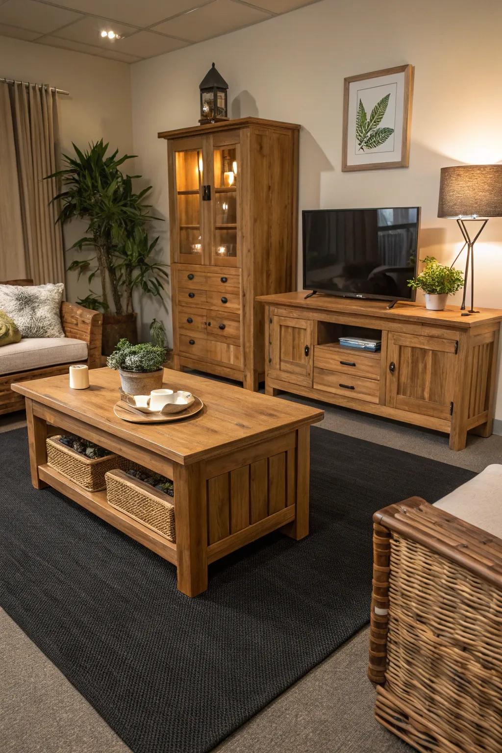 Pure components enhance the richness of dark-toned floor covering.