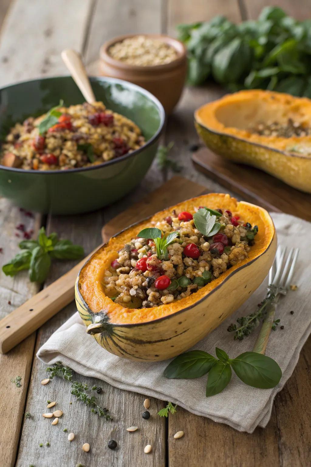 Yule packed gourd, a delectable and festive December dish.