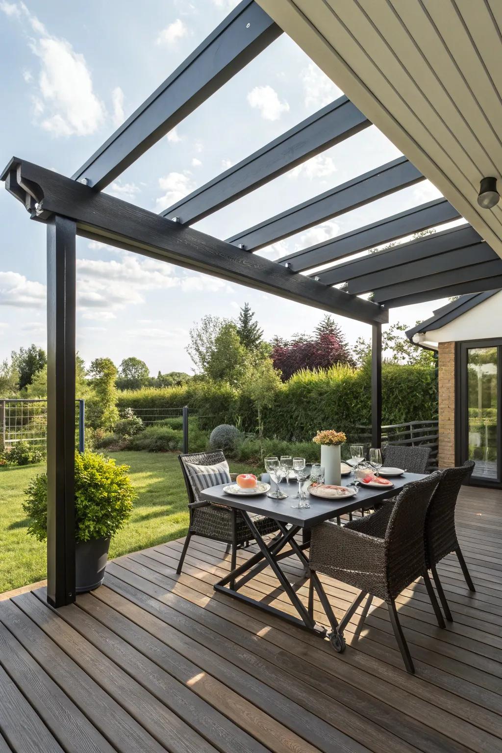 Opposing fascia hues make a bold design declaration.