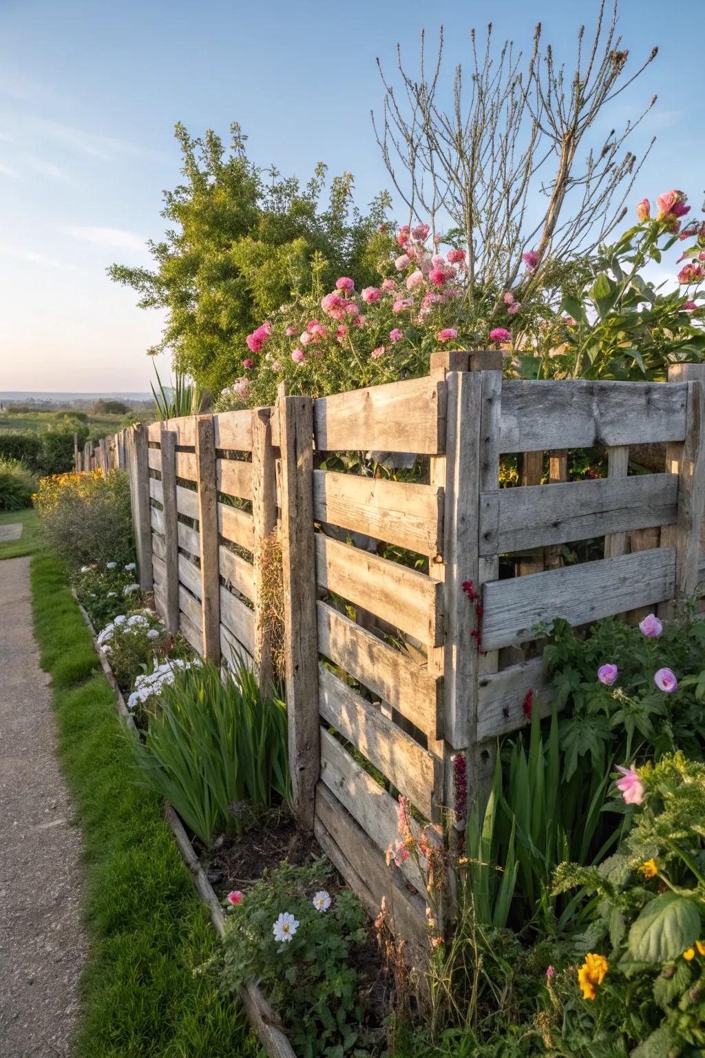 Reclaiming raw materials provides a sustainable and artistic fence alternative.