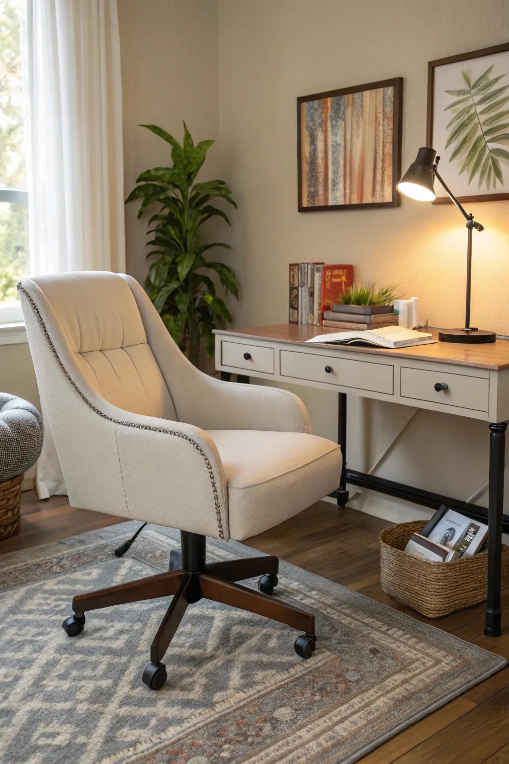 Comfortable seating is crucial for a productive home office setup.