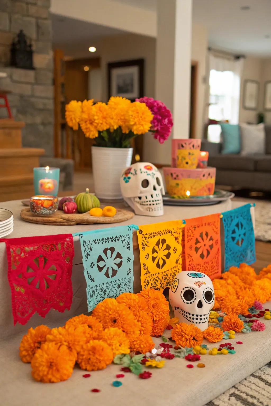 Toys add a playful and joyful touch to the altar for children.