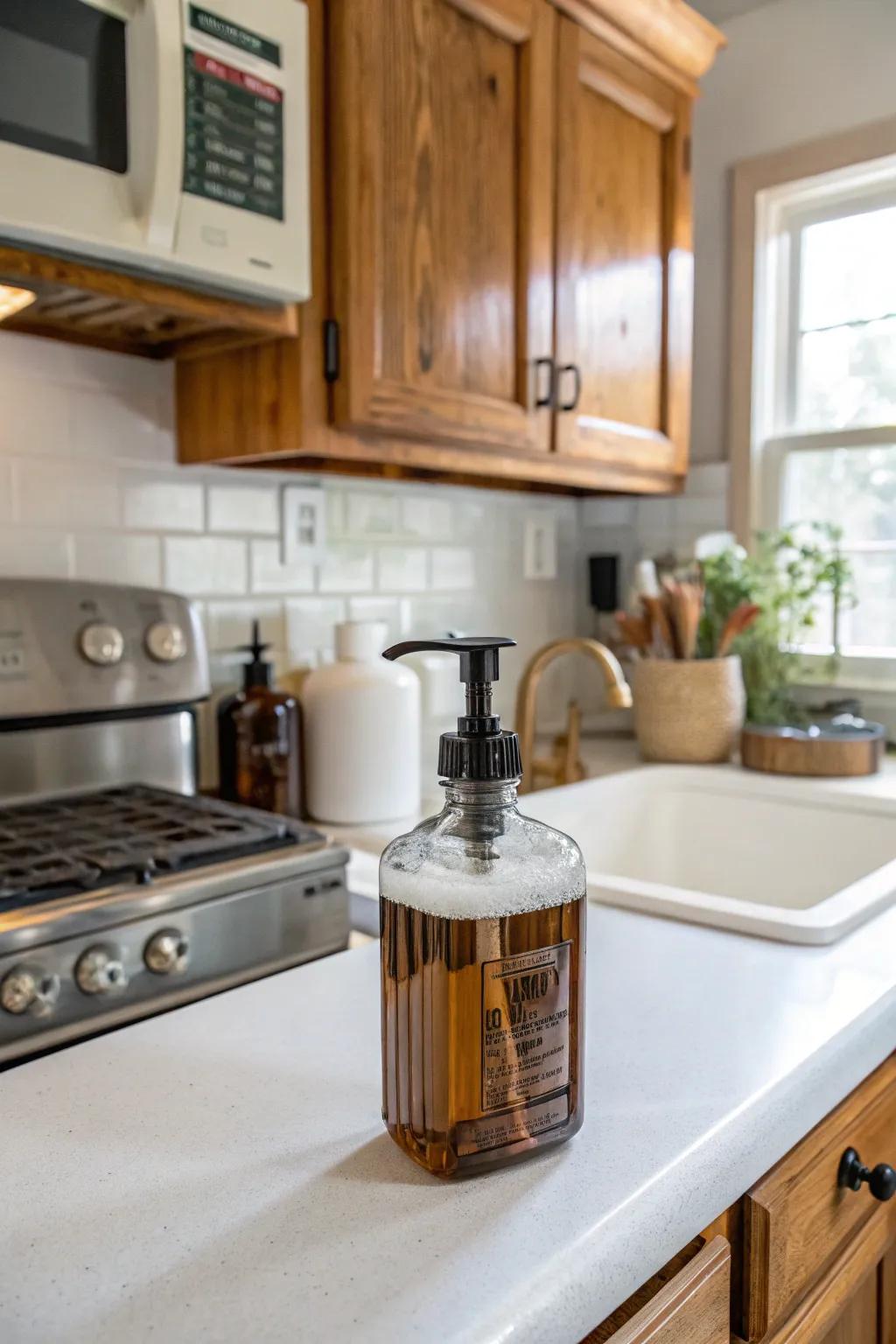 Medicine bottles inject a vintage pharmacy vibe.