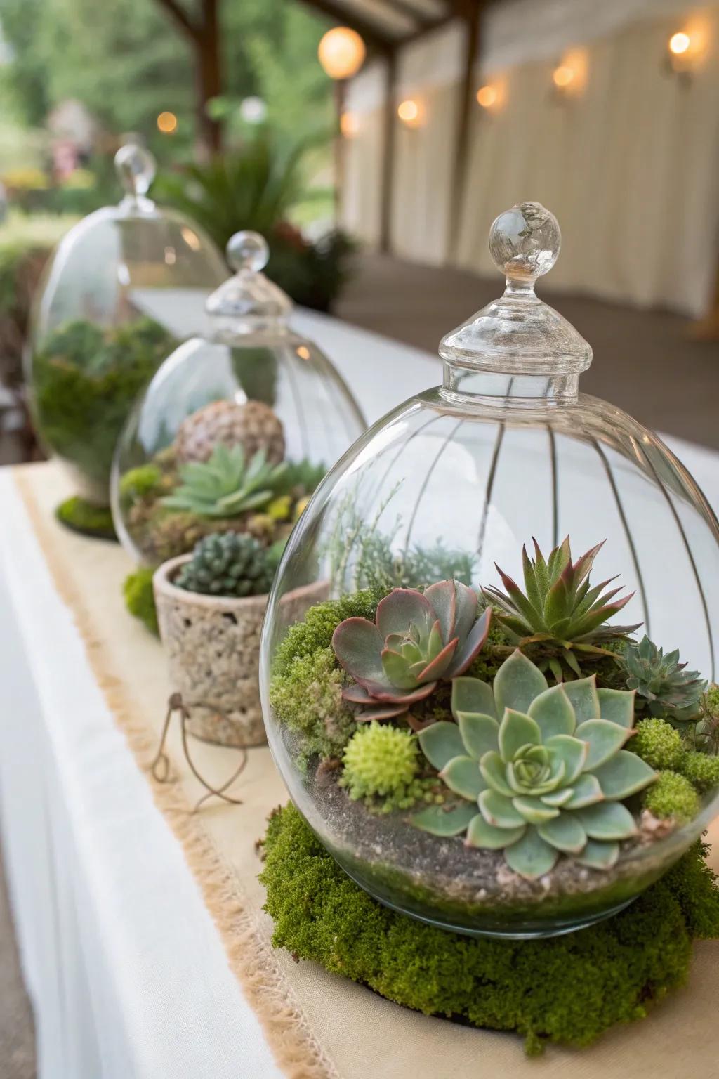 Attractive glass garden centerpieces for any miniature garden feel.