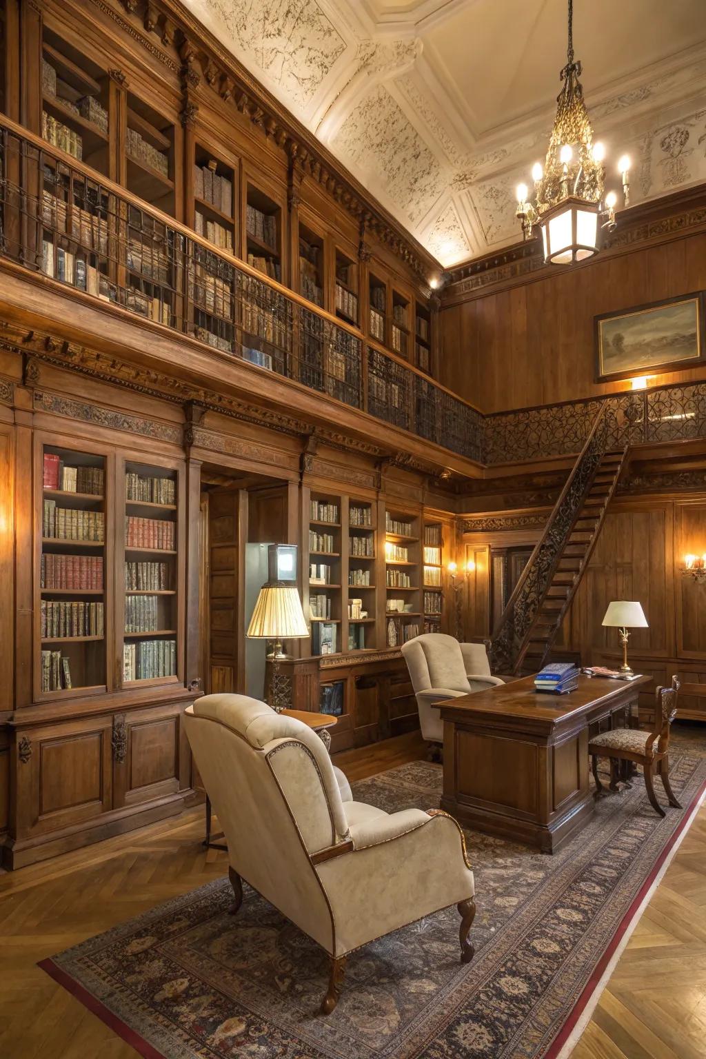 A tranquil study offering a refuge for book enthusiasts.
