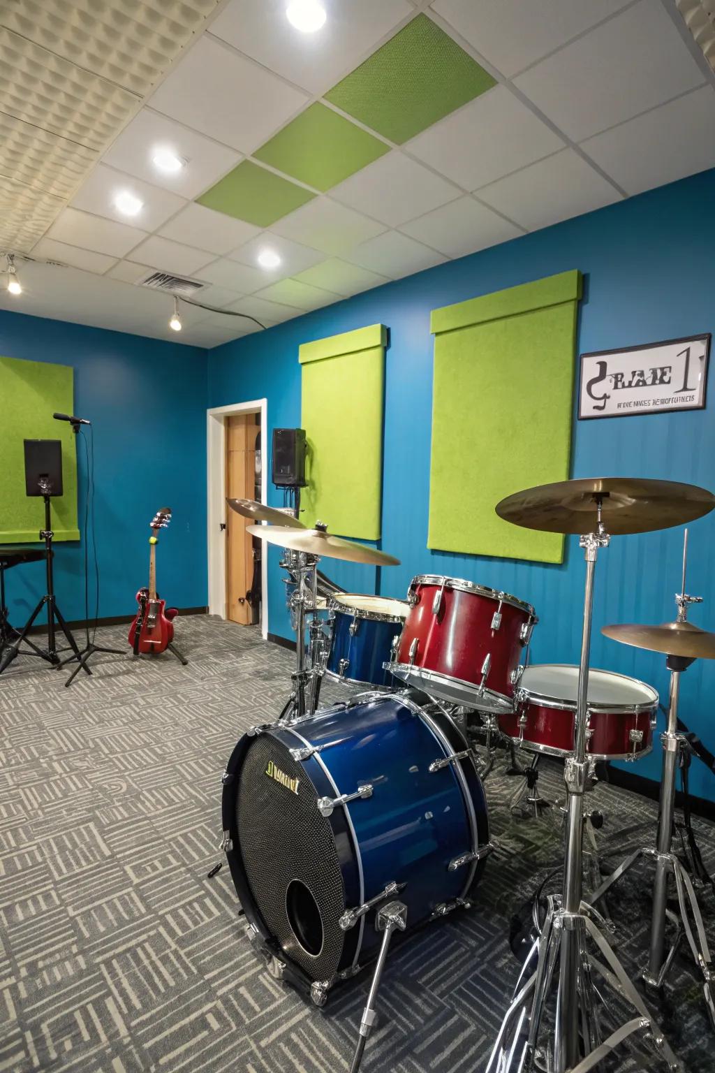 Colors can dramatically change the mood of your drum room.