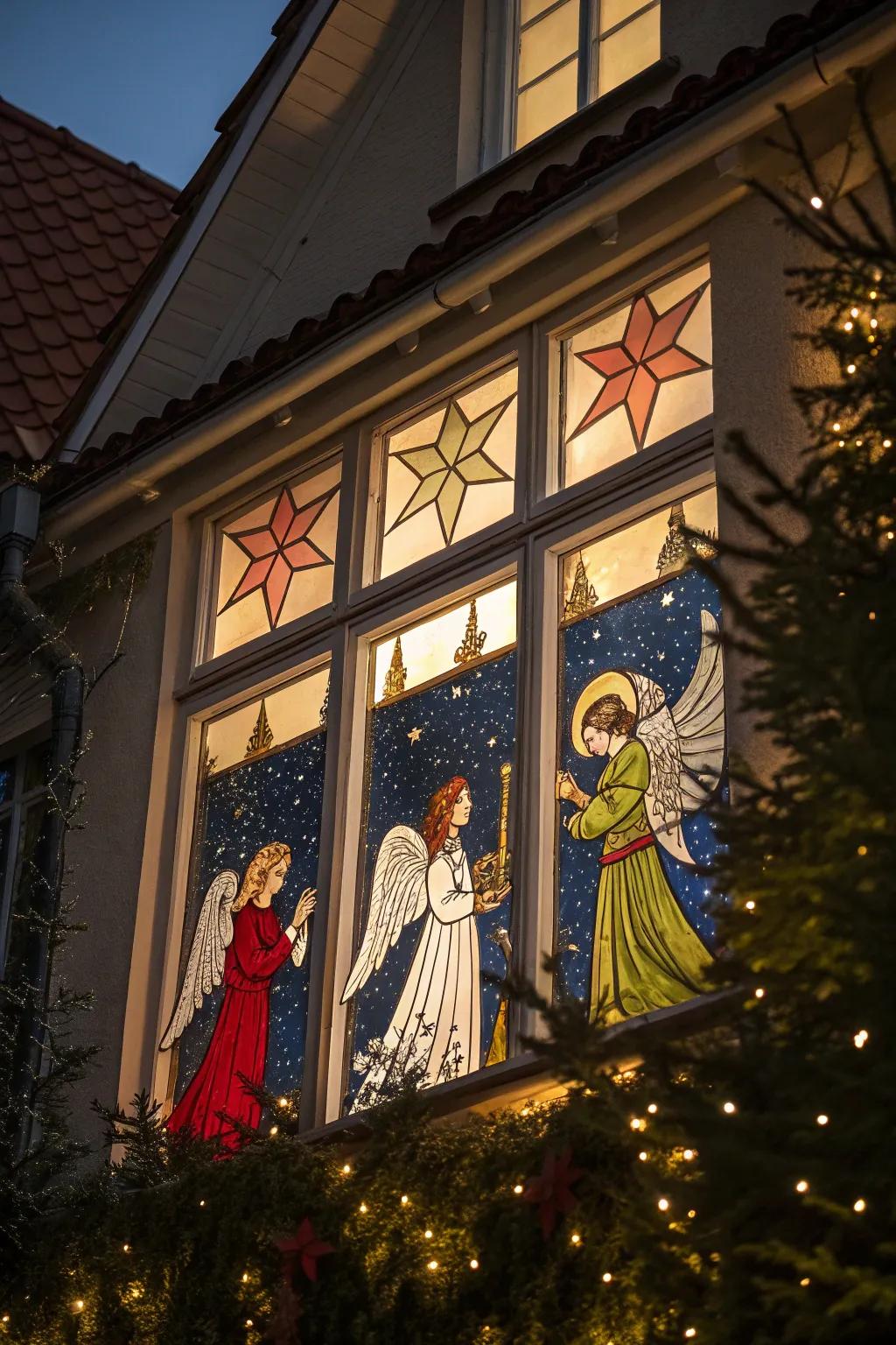 Seraphic voices pervading the atmosphere with Yule gladness