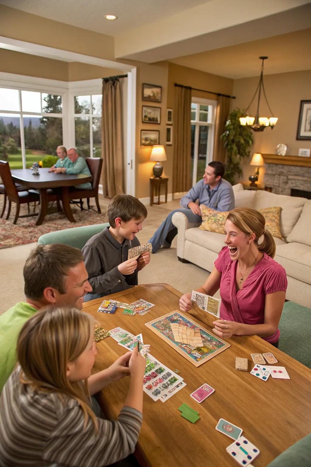 Card game relay at home