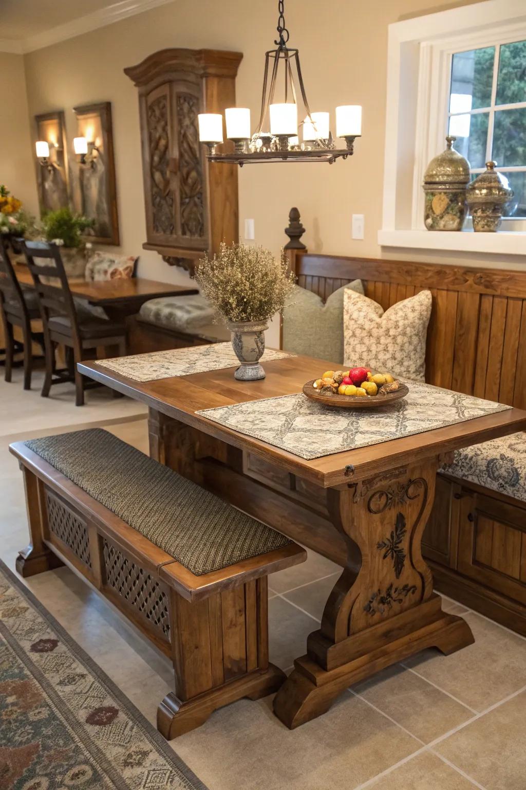 Practical furniture enhancing farmhouse style.