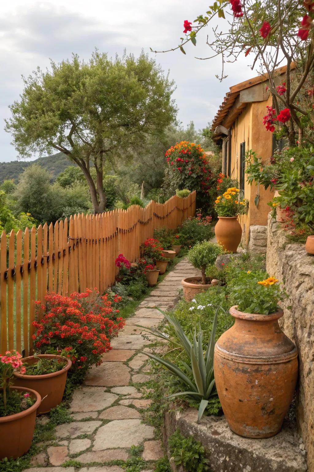 Brick fences bring a warm, earthy charm to outdoor areas.