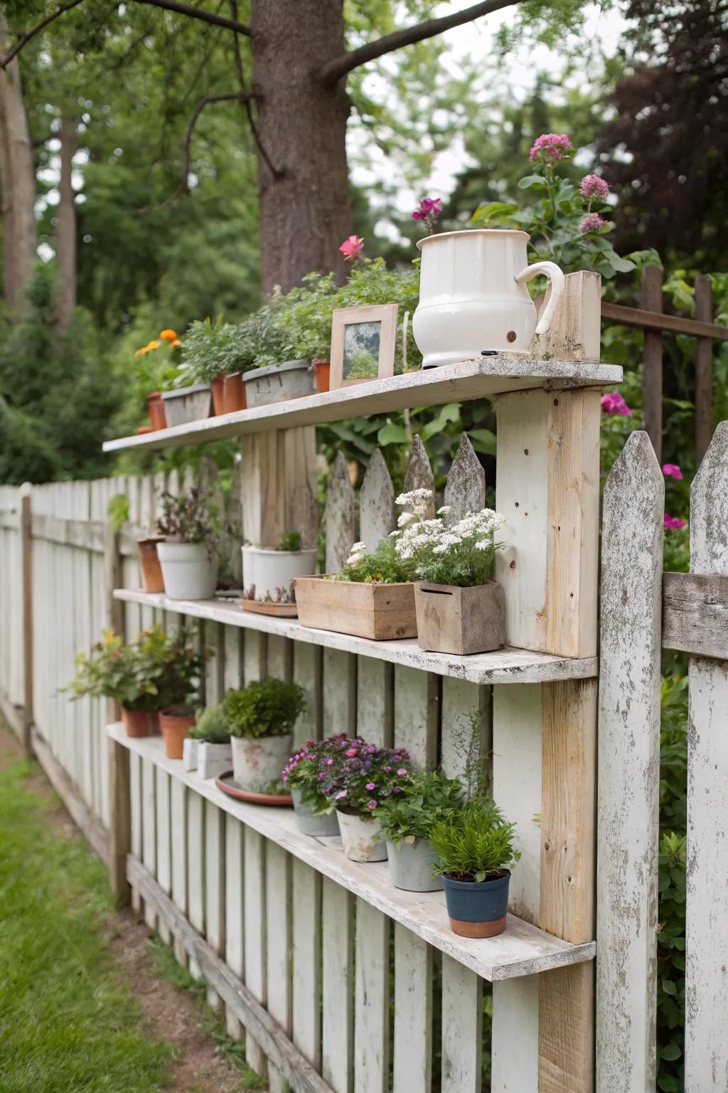 Suspended racks affix utility and appeal to your fencing.