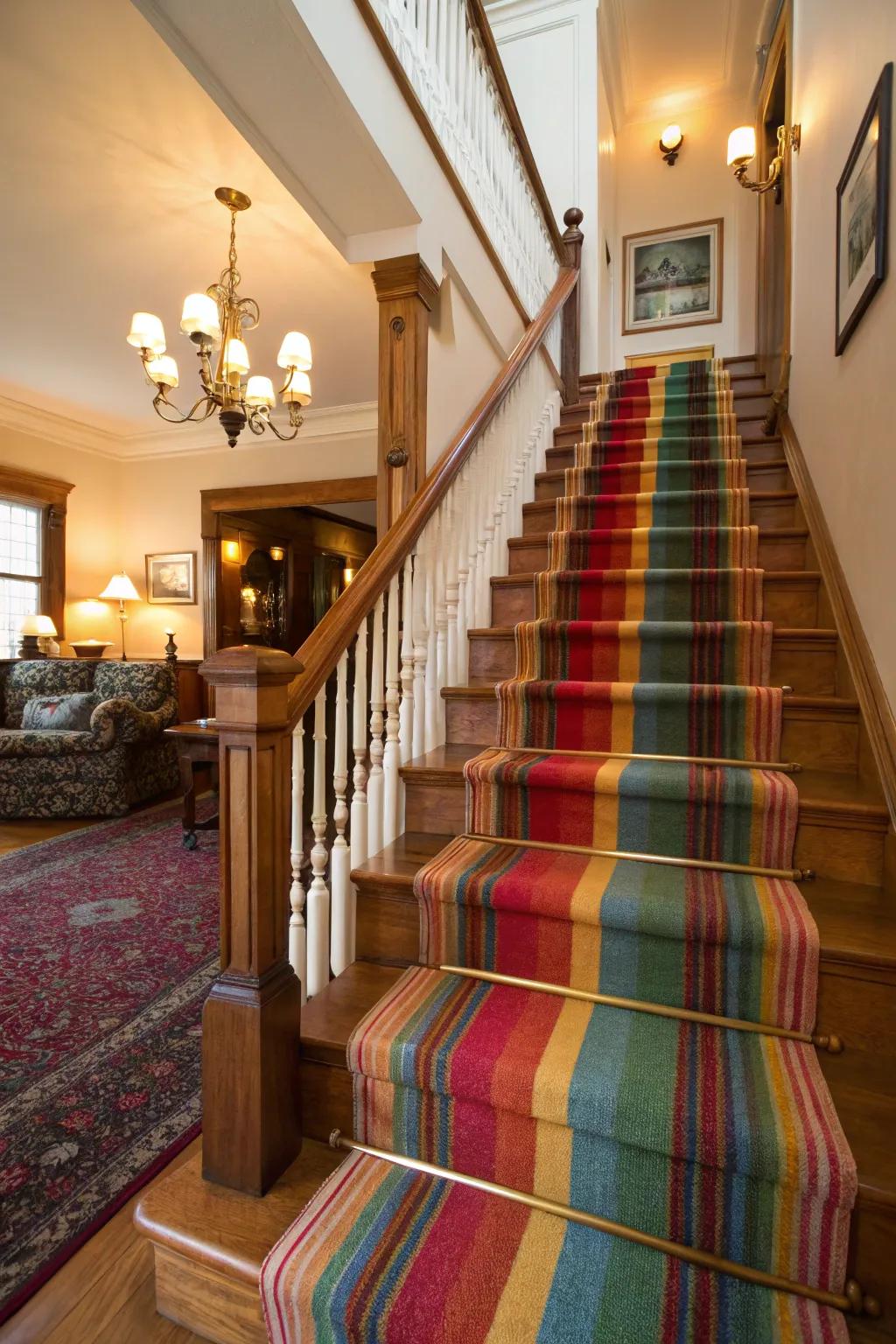 Carpet runners contribute a fashionable and cozy accent to your staircase.