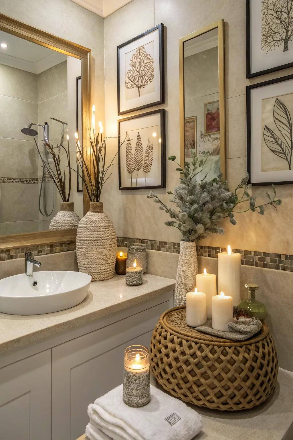 Personalized details enrich flair and warmth to your bathroom.