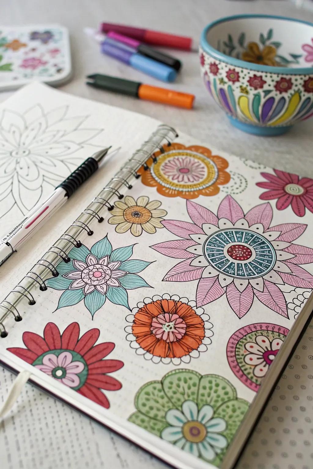 Petal patterns offer a mesmerizing artistic touch.