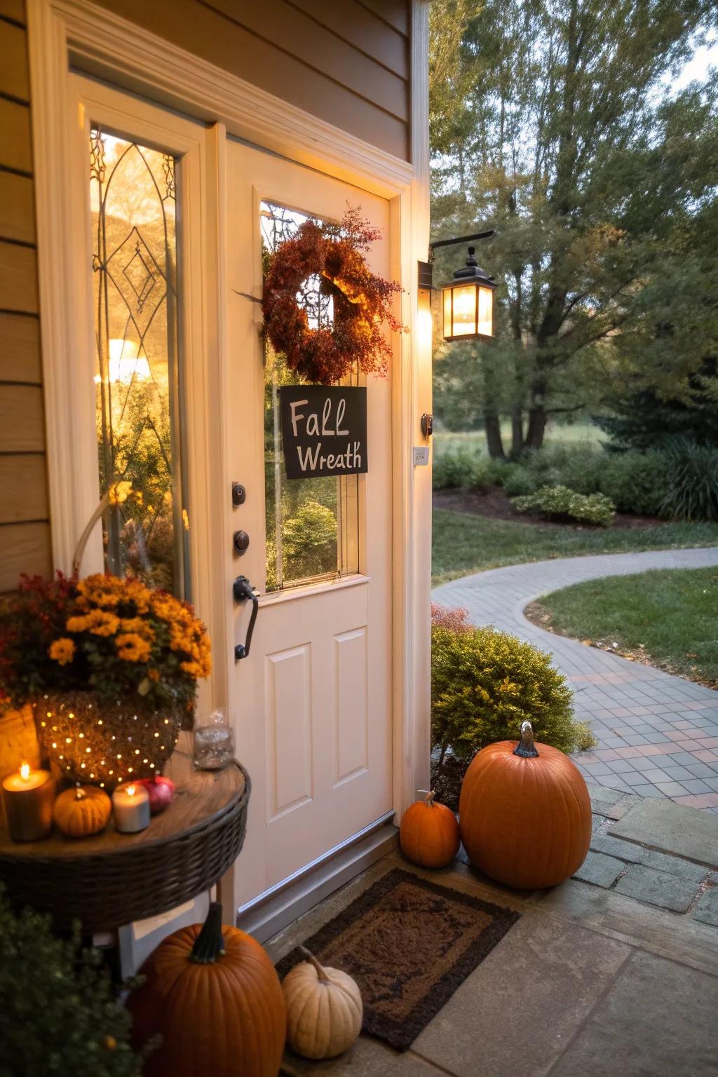 Garlands and tablets consummate the seasonal visage of a porch.